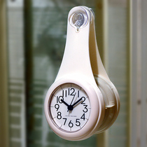 Bathroom Bell Home Kitchen Bell Waterproof Watch Suction Cup Refrigerator Clock Creative Minimalist Modern Small Wall Clock