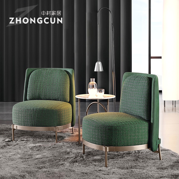 Leisure chair Italian-style single sofa chair Small apartment light luxury Nordic double net red iron cloth leisure chair