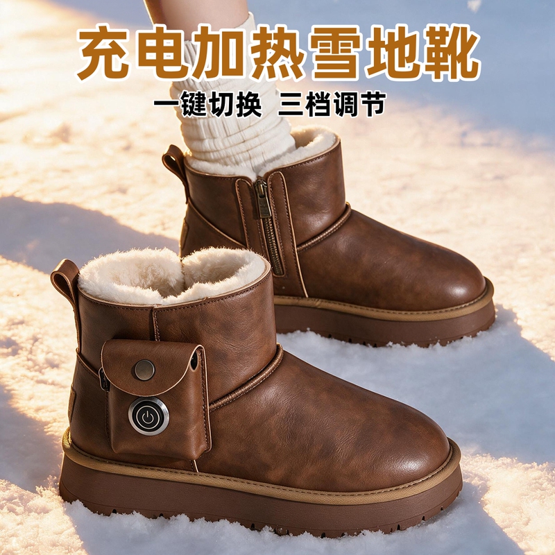 Foot Warmer Rechargeable Heated Shoes Snow Boots for Men and Women 2026 New Model Intelligent Temperature Control Heating Electric Shoes Suitable for Walking