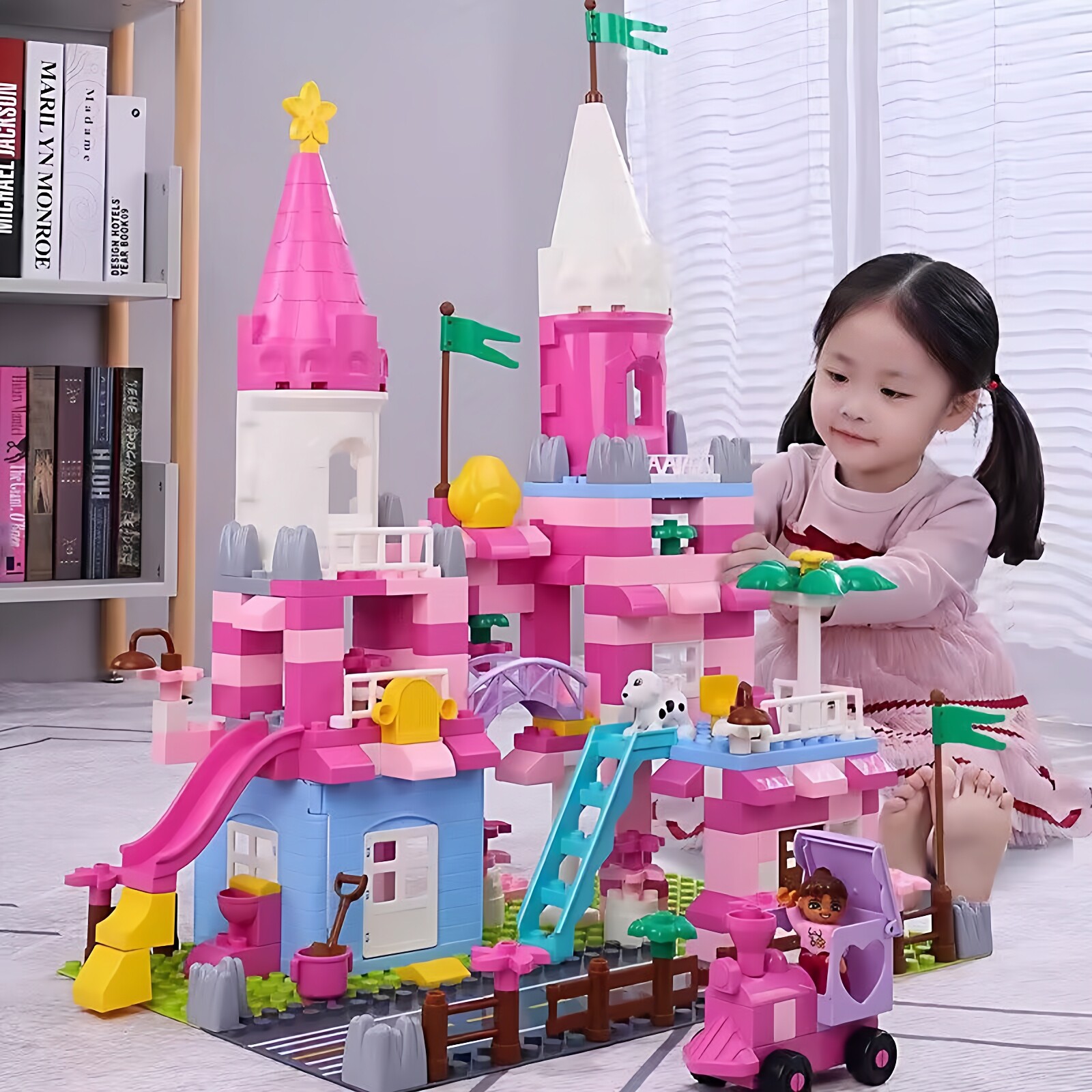 Новые детские игрушки building block castle собраны из крупных частиц развивающей силы 5 девочек, младенцев, мозгов, принцесс серии 3-6