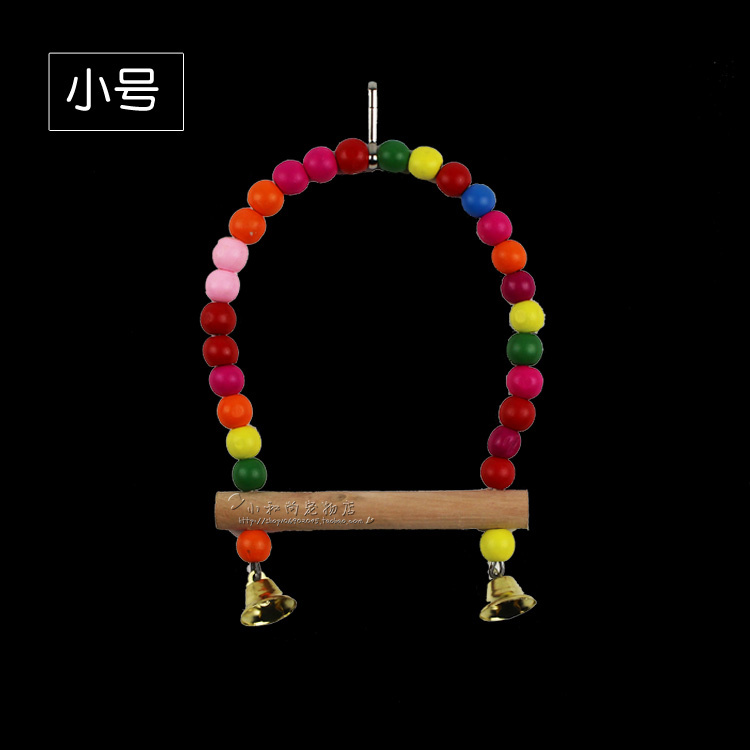 Cung cấp chim đồ chơi chuông gỗ đu vẹt nhỏ vẹt hoa mẫu đơn da hổ Xuanfeng thang chim lồng phụ kiện - Chim & Chăm sóc chim Supplies lồng nuôi chim