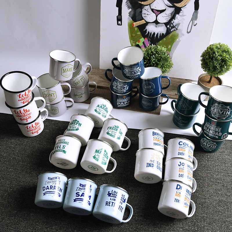 Ra khỏi châu Âu, retro, cốc cắm trại, cốc, cốc men, hoài cổ - Tách chai đựng nước