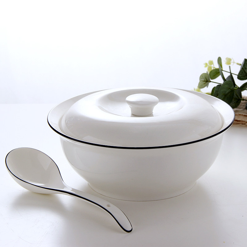 Home Big Soup Bowl Japan Style Cutlery 9 Inch Pans Creative Tangu Big Bowl of Microwave Oven Ceramic Big-name Soup Basin-Taobao