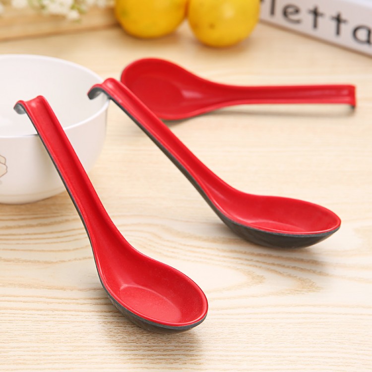 Dining room tablespoon plastic spoon spoon hook spoon home red black amine tablespoon children's small spoon dish