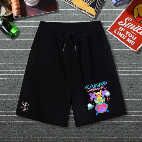 Мужские хлопковые шорты, трендовые брендовые штаны для отдыха для школьников, оверсайз