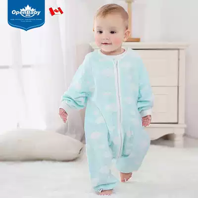 Oupei baby gauze sleeping bag children autumn and winter split leg Children Baby anti kicking quilt Four Seasons universal female