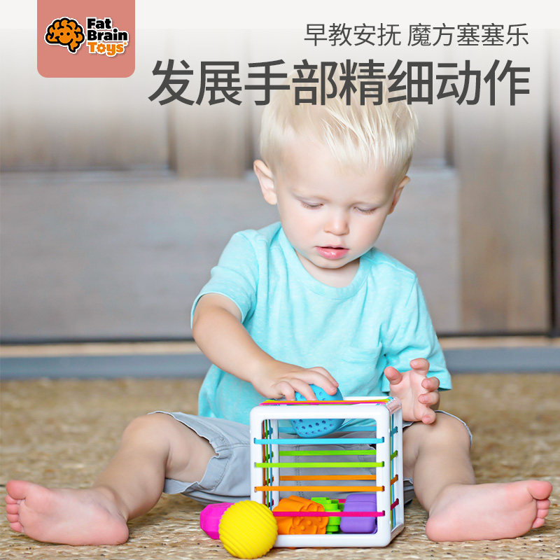 Fat Brain Infant Puzzle Color Cognition Rainbow Sesele Finger Fine 6-12 Months Toys 1 year old