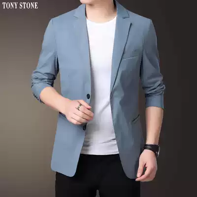 Autumn blazer men's thin single-layer Japanese middle-aged slim Joker fashion casual suit men's jacket single piece