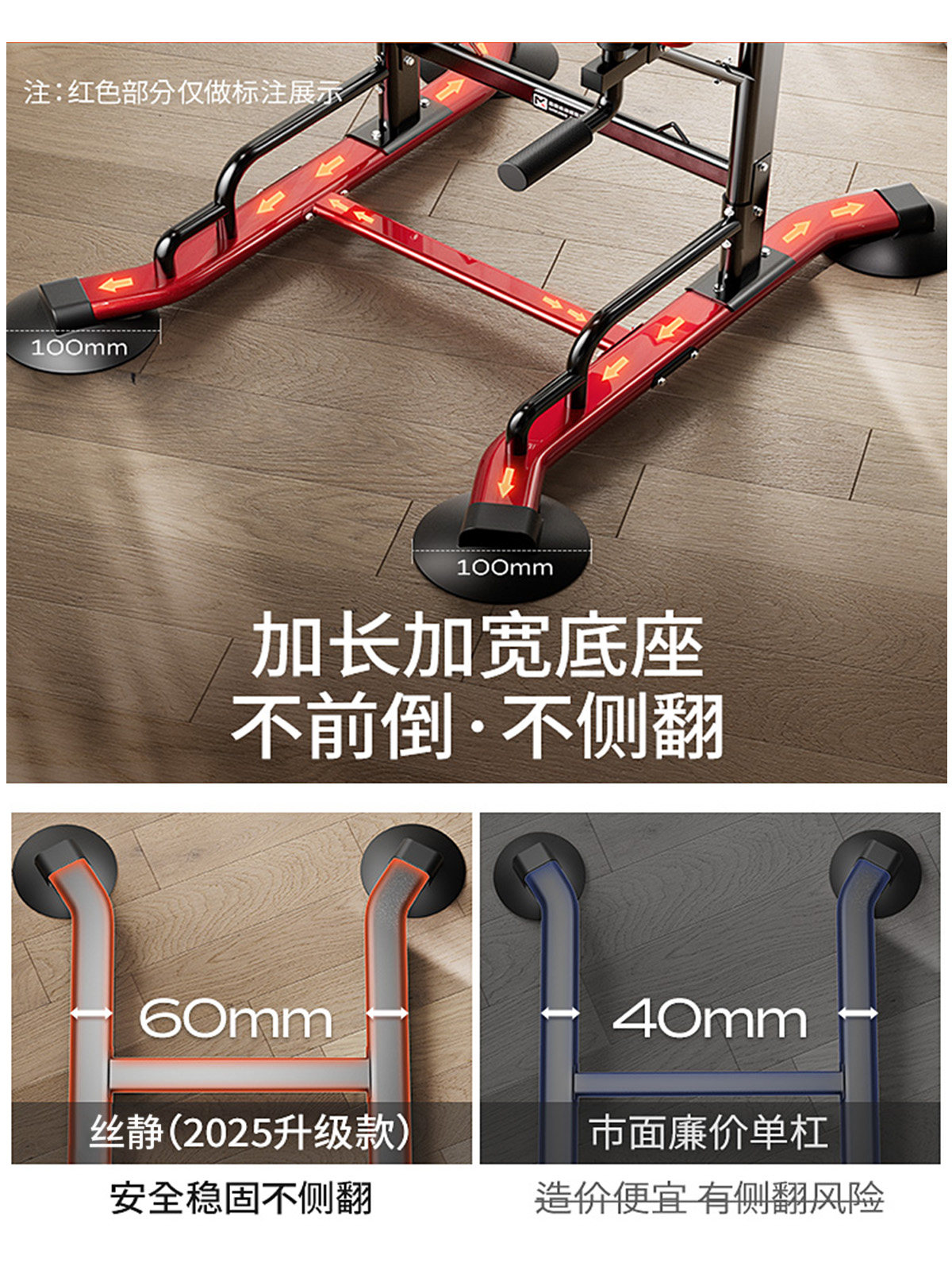 Horizontal Bar Indoor Home Pull-Up Rack Multi-Functional Hanging Bar Home Fitness Equipment Floor-Mounted Arm Flexion and Extension