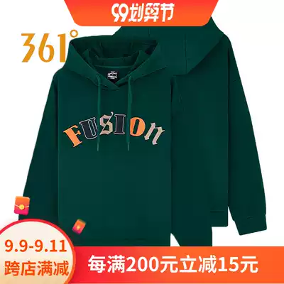 361 women's 2021 Winter new veg pants thick cotton T hooded pullover casual top letter printing trend sweater warm