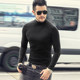 Two pieces of spring clothing stretch raglan sleeves men's solid color long-sleeved T-shirt type men's slim high-neck bottoming top T931