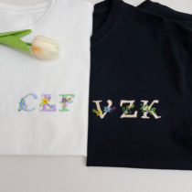 Surname Letter Clothing Embroidered Chest Cuffs Handmade Diy Material Bag T-shirt Short Sleeve Mistress 520 to send boyfriend