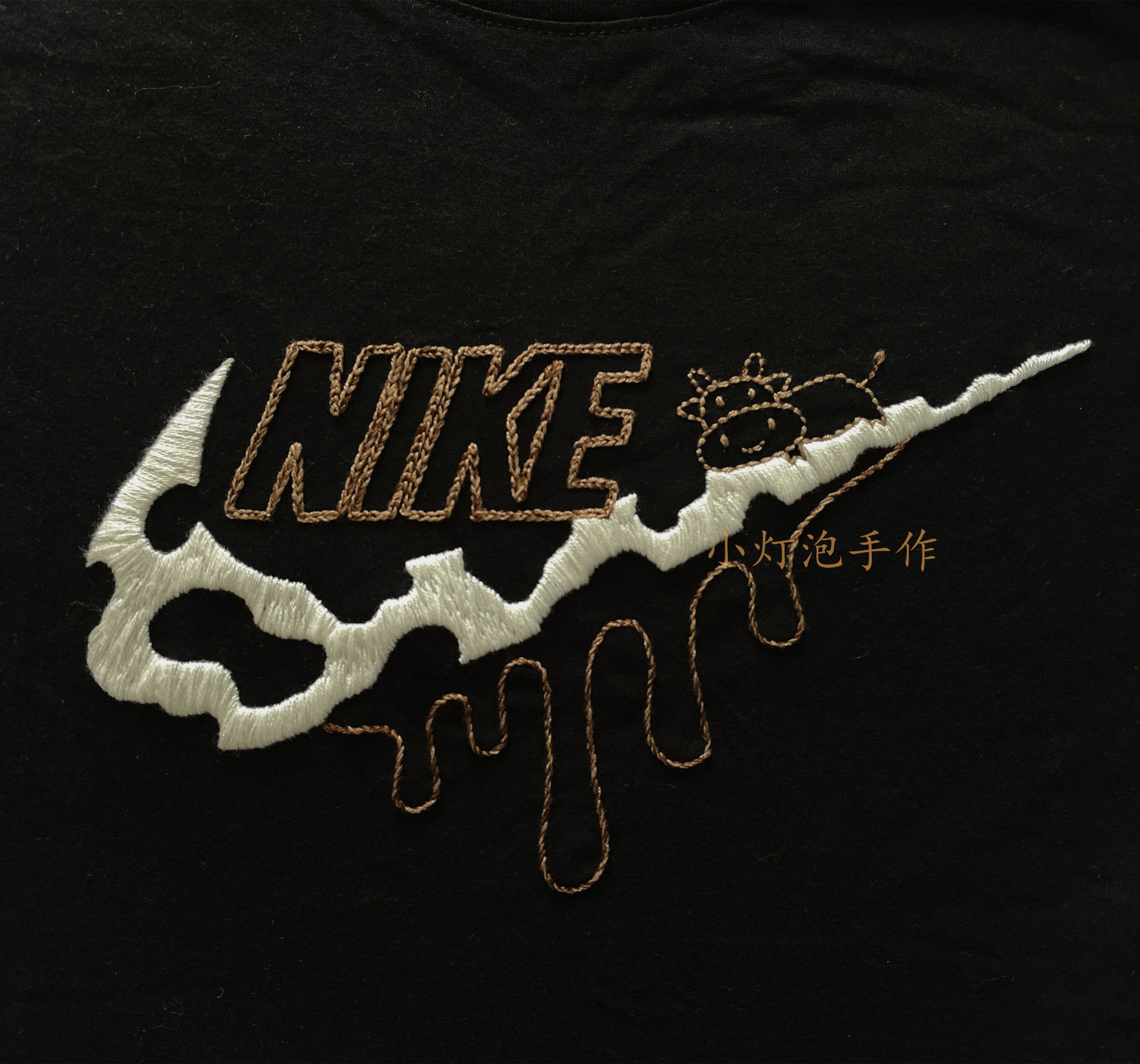 nike embroidery handmade diy for ticking cow self-embroidered clothes T-shirt with boyfriend gift material bag