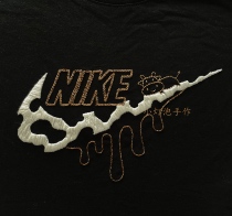 nike embroidery handmade diy for ticking cow self-embroidered clothes T-shirt with boyfriend gift material bag