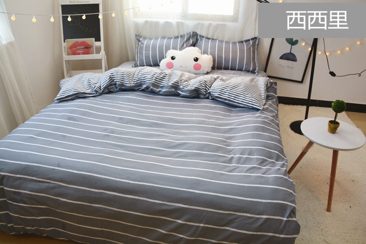 Hàn quốc 1.2 m ký túc xá sinh viên giường đơn ba mảnh mùa hè bộ đồ giường linen 1.8 m quilt cover bốn mảnh