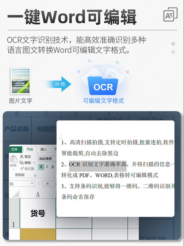 High-Definition Scanner with 20 Million Pixels, Professional Office A3/A4 Teaching Scanner for Documents, Test Papers, Books, No Need to Disassemble the Computer, Continuous Fast Automatic Scanning Machine