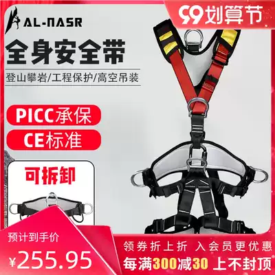 Alnas outdoor high-altitude work full-body seat belt rock climbing speed drop anti-fall safety rope belt protective cover