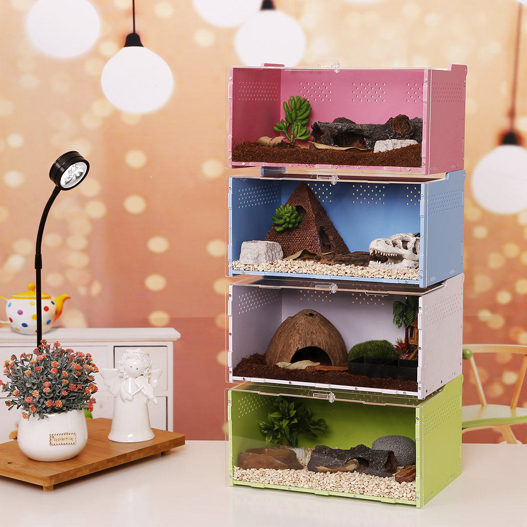 PVC Climbing Pet Box Reptile Breeding Box Lizard Box Tortoise Box Climbing Pet Box Anti-Jailbreak Horn Frog Spider Scorpion Snake Box