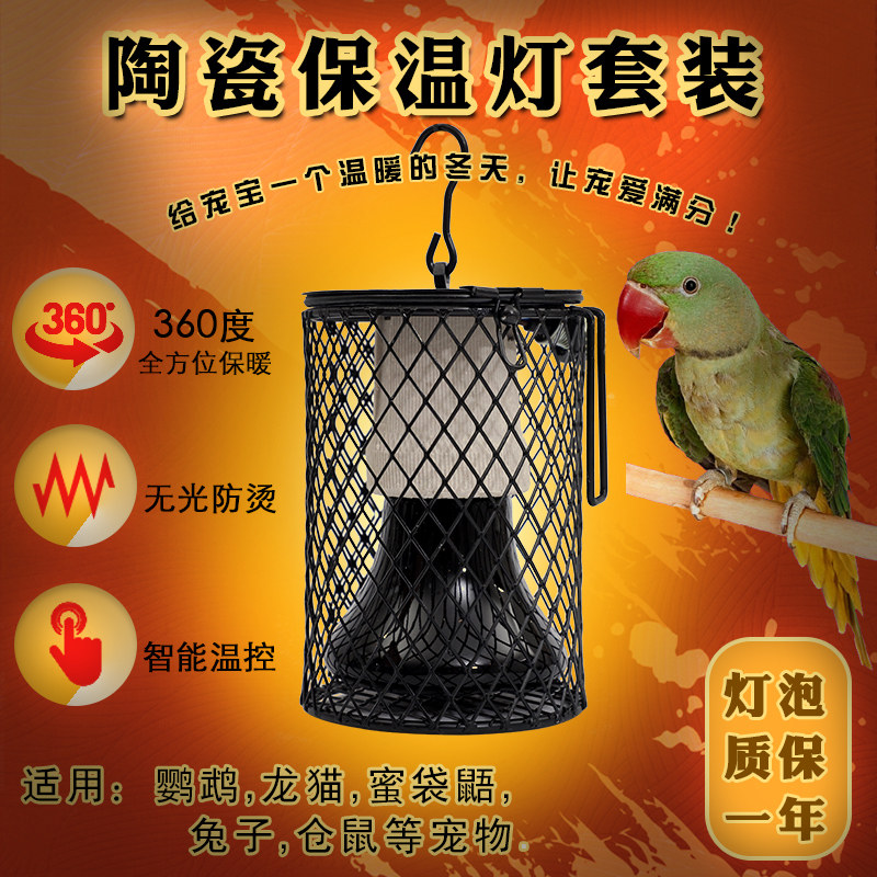 Pet insulation light constant temperature parrot honey bag squirrel bird heating lamp far infrared ceramic heating equipment safety anti-scalding