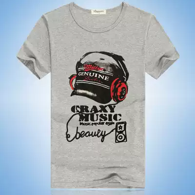 Men's Short Sleeve T-Shirt Trend base shirt Cotton Round Neck Summer Half Sleeve Men's Clothes Korean MUSIC MUSIC