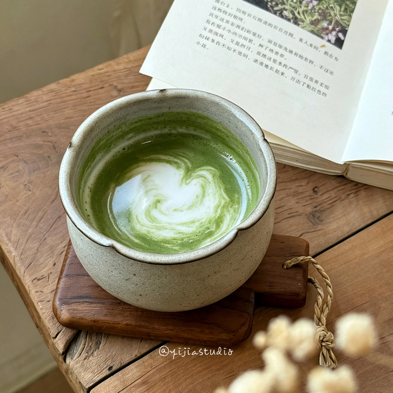 A Small Shop, Generous and Plump Style, Jingdezhen Pure Handmade, Pink Floral Egg Cup, Matcha Cup, Coffee Cup