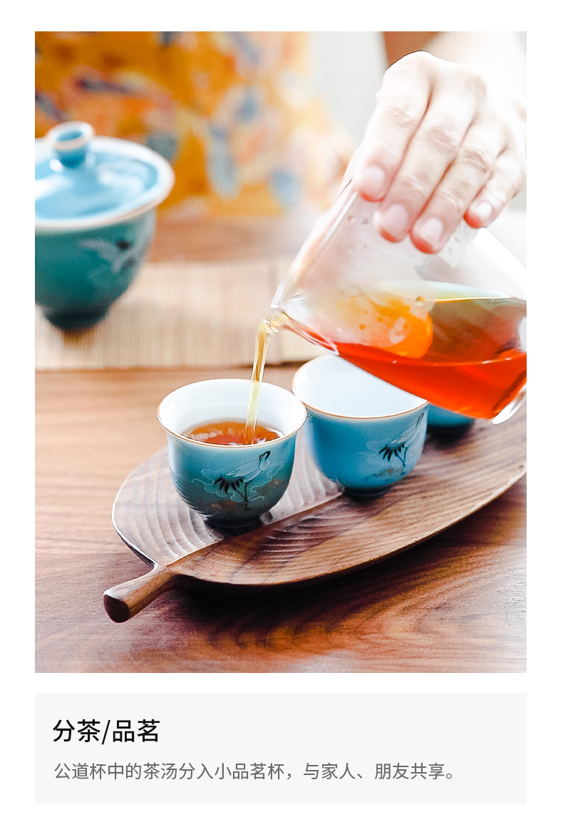 Tureen suit kung fu tea set ceramic home only three bowl contracted small Chinese large cups tea tea
