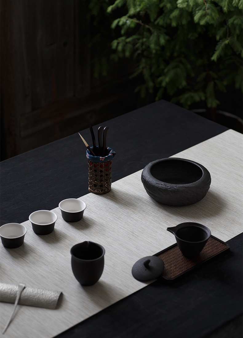 And creation of texture of black tea to wash to the Japanese zen domestic large vessels office of cup tea accessories