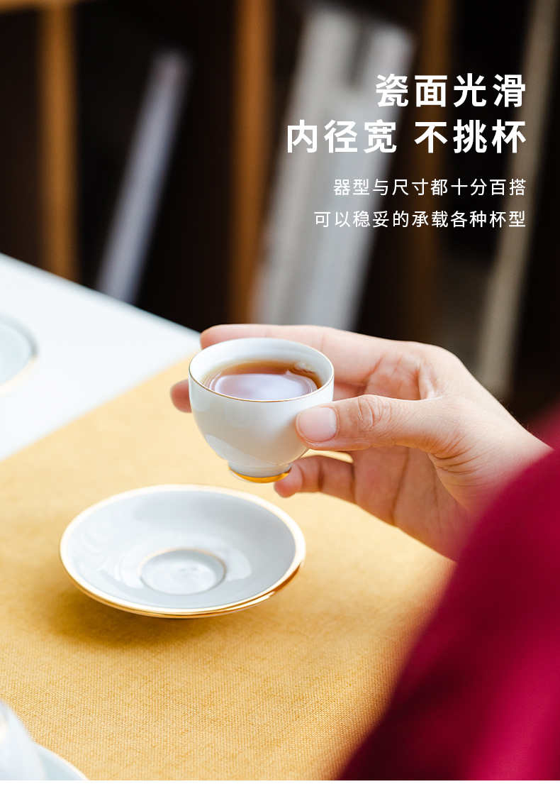 And creation of cup mat ceramics creative household wind heat insulation cup saucer palace kung fu tea tea accessories