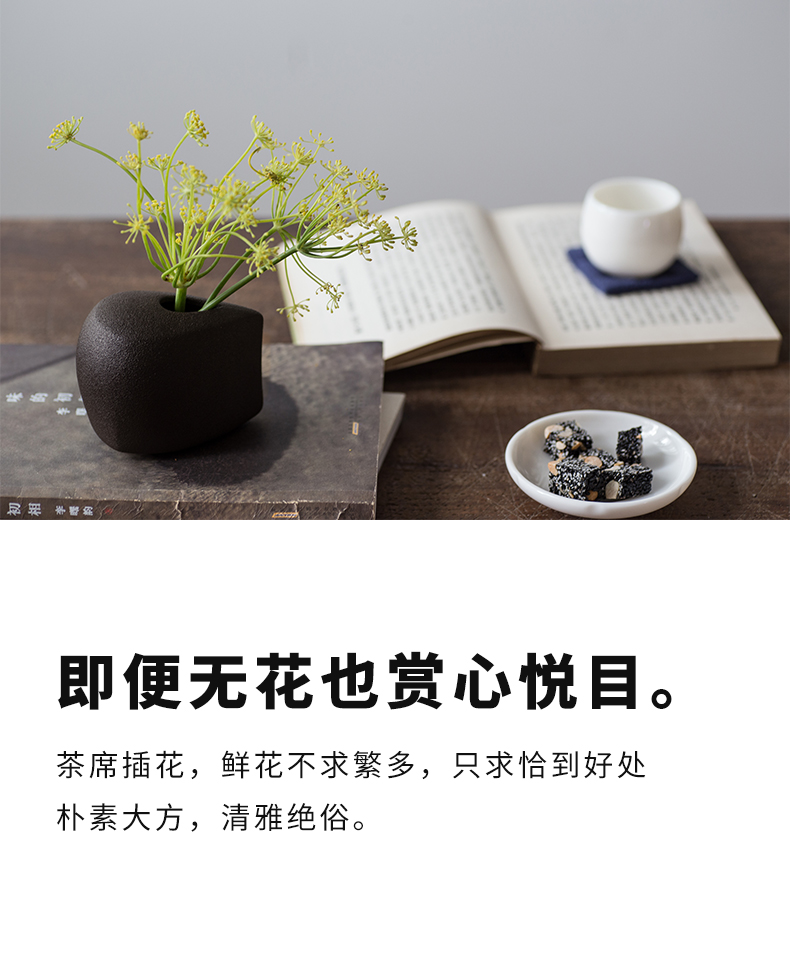 Japanese zen and creation of the elder brother of the black pottery up vase floral outraged home furnishing articles manually restoring ancient ways creative ceramic vase