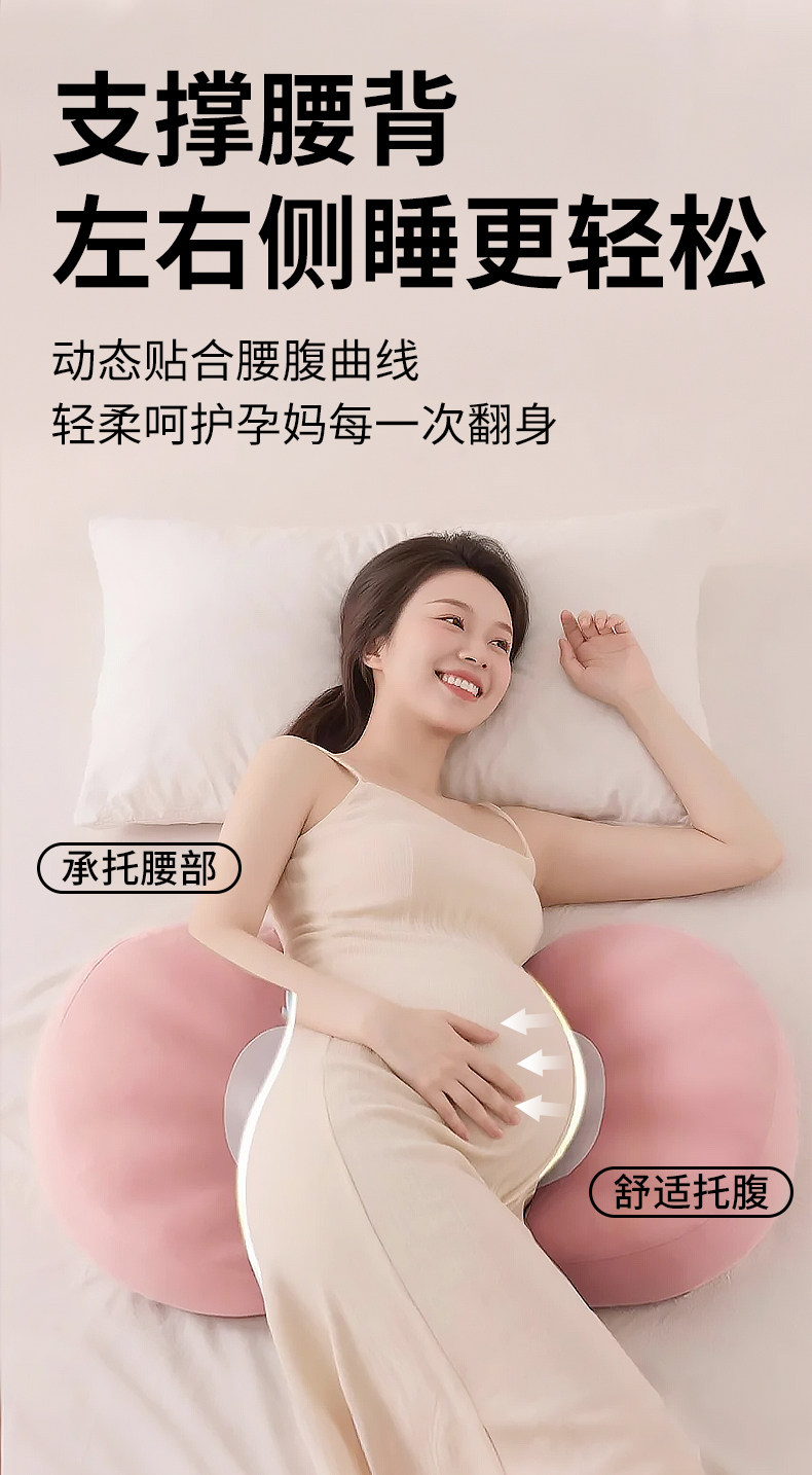 多米贝贝孕妇枕护腰侧睡枕托腹U型枕怀孕睡觉专用神器抱枕贝壳枕 — 5