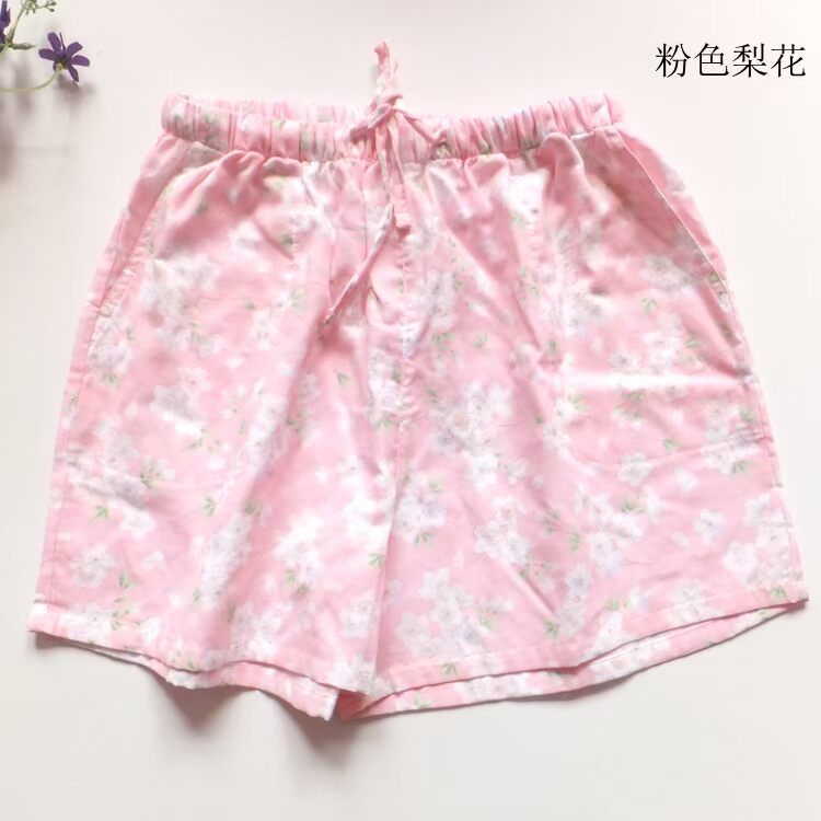 Mùa xuân và mùa hè bông gạc pajama phụ nữ mỏng phần quần short của phụ nữ giản dị nhà quần bãi biển quần