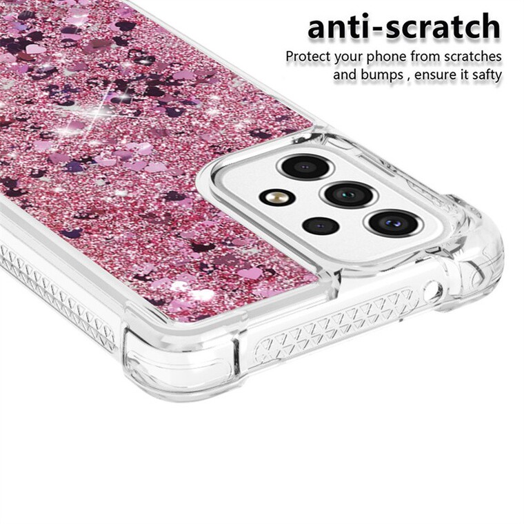 Transparent Clear Quicksand Girls Airbag Corner Protection Glitter Bling A13 5G, A23 5G, A33 5G, A53 5G, A73 5G Samsung Phone