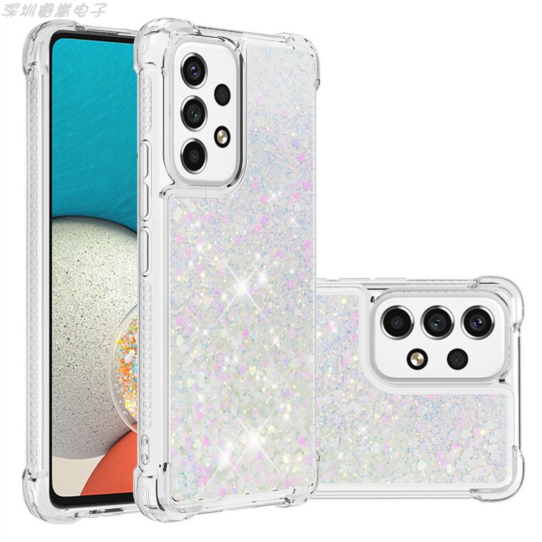 Transparent Clear Quicksand Girls Airbag Corner Protection Glitter Bling A13 5G, A23 5G, A33 5G, A53 5G, A73 5G Samsung Phone