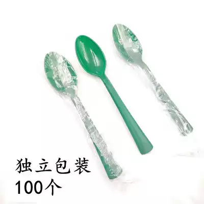 Disposable spoon thickened and independent packaging green rice spoon spoon porridge spoon dessert delivery package spoon chaos spoon