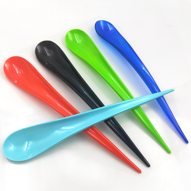 Disposable Fashion Creative Arc Spoon Long Handle Milkshake Spoon Plastic Spoon Cute Ice Cream Sweets Spoon 100 Only