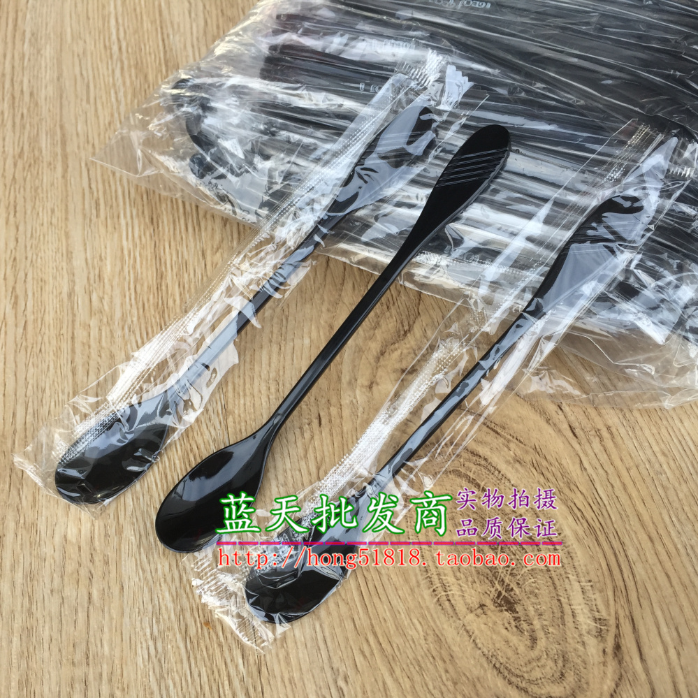 Disposable Coffee Stirring Spoon Independent Packaging Spoon Juice Drink Coffee Long Handle Spoon Black Coffee Spoon