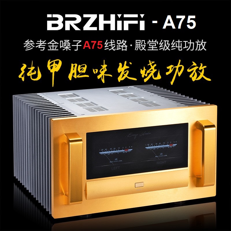BRZHIFI-A75 Reference Golden Throat A75 Pure Class A 120W High Power Field Effect Tube Pure Rear Stage Amplifier