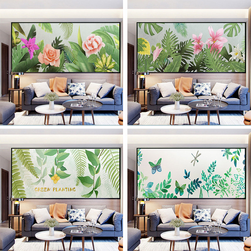 Lateral window sticker electrostatic glass adhesive film plant light-permeable, washroom frosted window sticker waterproof sticker