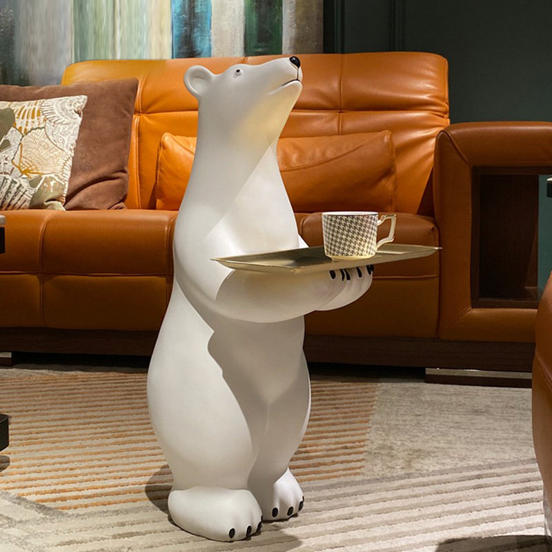 Large polar bear floor swing piece Living room TV cabinet Xuanguan Yingbin Home Residence Decoration Business Joe New Residence Gift