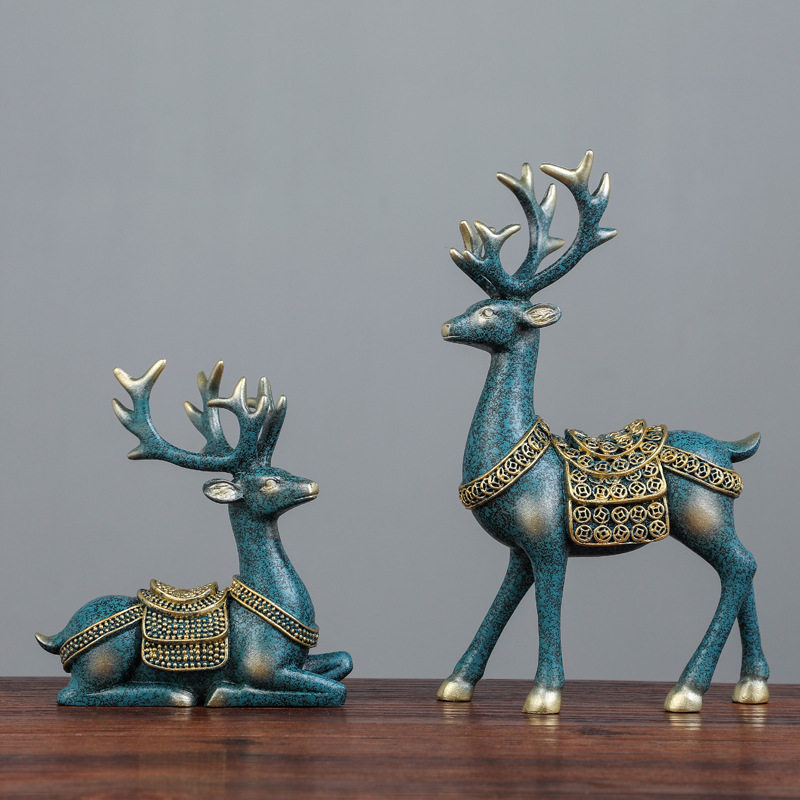 Hospitality Elk Deer Creative Living Room Swing Piece Genguan Home TV Cabinet Wine Cabinet Decorated Bedroom Craft Gift Hem Accessories