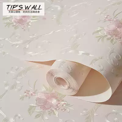 Wallpaper self-adhesive 3D three-dimensional wall stickers European pastoral stickers warm girl bedroom living room TV background wall paper