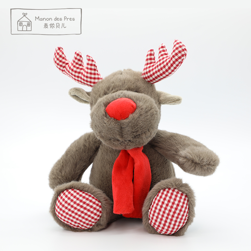 Mcnon Belle Wool Suede Toy Elk Doll Doll Doll Doll Soft Cute Cute Animal Birthday Gift Woman New Year Gift