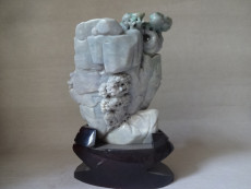 Подставка для пера 包邮捡漏价a货美品古玩翡翠玉器阳绿招财笑佛塑像糯种翡翠摆件
