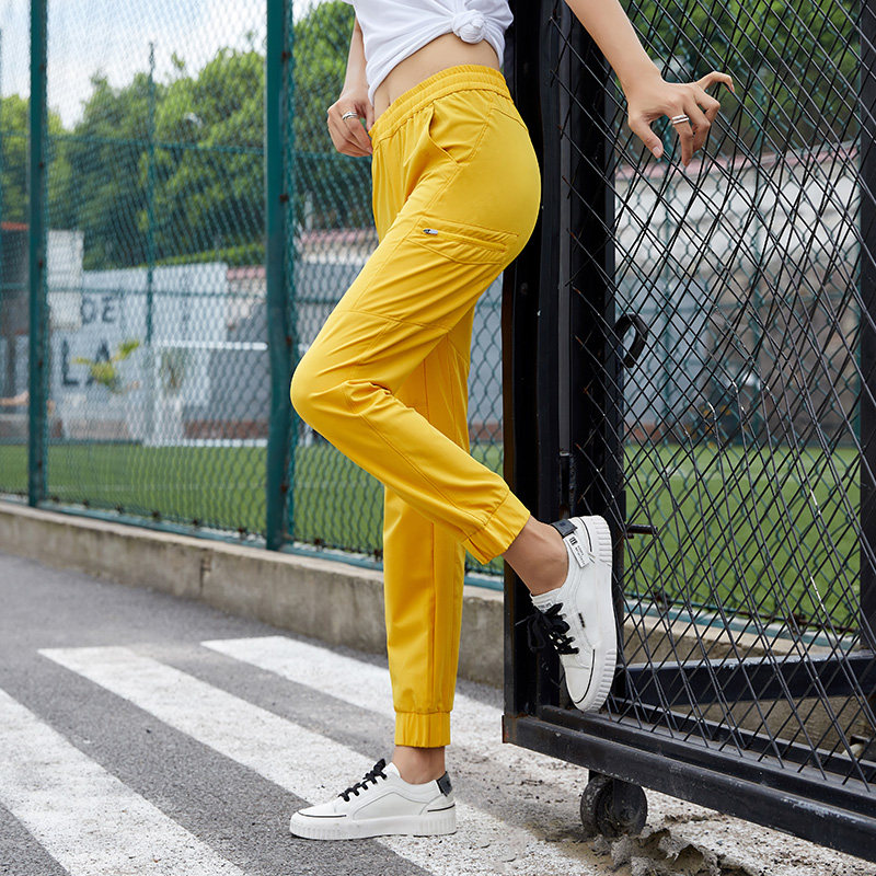 Outdoor Speed Dry Pants Woman 9 Sub-section Small Feet Quick Dry Air-Permeable Perspiration Hiking Climbing Pants Line Mountain Pants Exploration Base