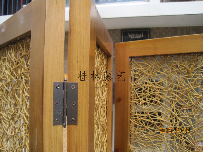 ширма 藤木屏风隔断藤艺屏风 藤编屏风 藤编家具藤折屏 Guilin Rattan