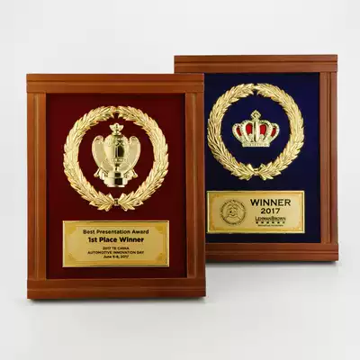 Trophy Medal Licensee plaque Customized Wooden Medal Certificate of Honor Metal Plaque