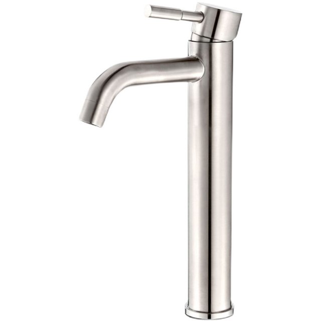 304 Stainless Steel Faucet for Home Bathroom Sink, Washbasin, Hot and Cold, Elevated Single Cold Basin Faucet