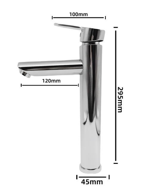 304 Stainless Steel Hot and Cold Water Faucet Single-Hole Bathroom Sink Washbasin Glass Basin Home Bathroom