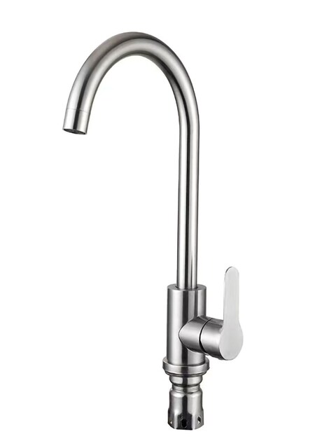 304 Stainless Steel Kitchen Faucet Sink Washbasin Dishwashing Sink Balcony Hot and Cold Single-Hole Brushed Rotating Faucet