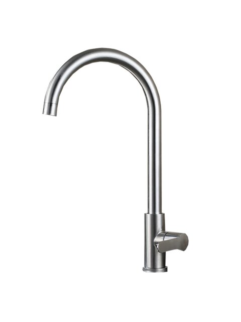 304 Stainless Steel Single Cold Water Faucet for Kitchen Sink, Dishwashing Basin, Splash-Proof Sink, Rotating Outlet Faucet